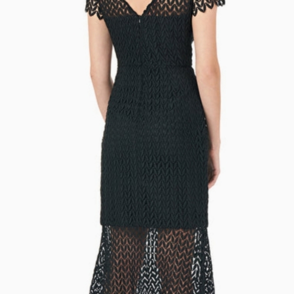 Kay Unger Floral Lace MIDI Dress in Black, Size 10 - Picture 4 of 8